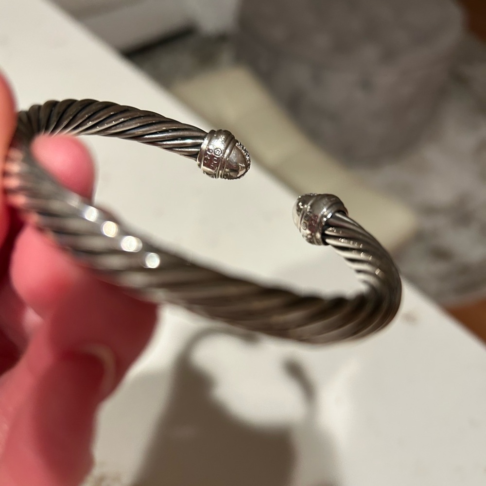 David Yurman 7mm diamond cable bracelet - Picture 4 of 10